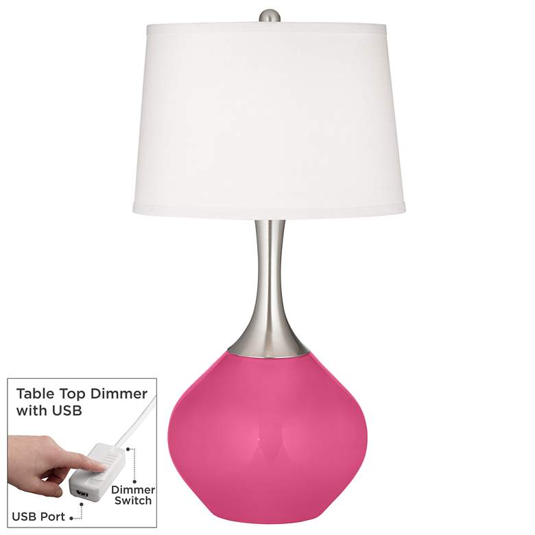 Image 1 Blossom Pink Spencer Table Lamp with Dimmer