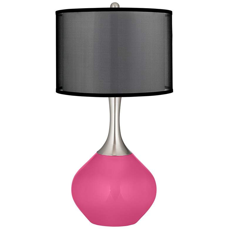 Image 1 Blossom Pink Spencer Table Lamp with Organza Black Shade