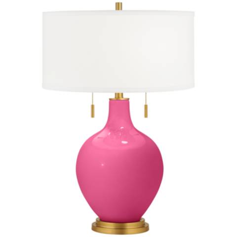 Blossom Pink Toby Brass Accents Table Lamp - #95R66 | Lamps Plus