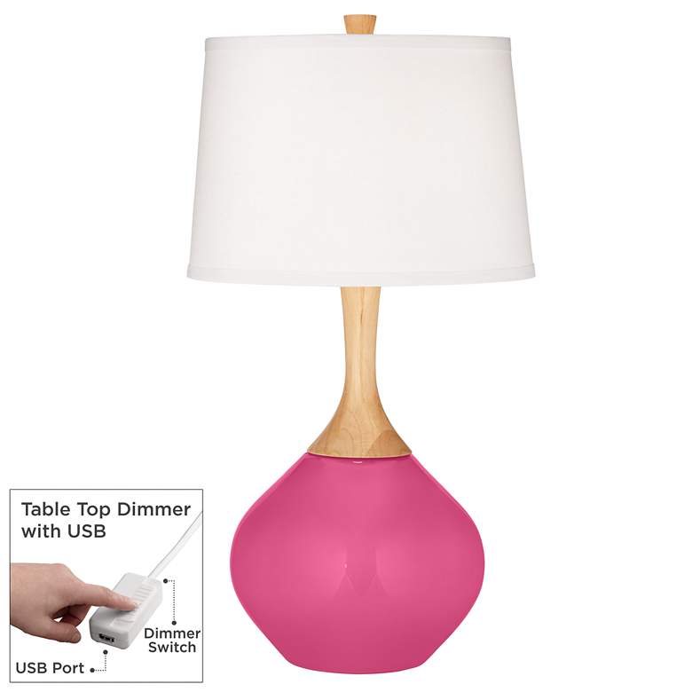Image 1 Blossom Pink Wexler Table Lamp with Dimmer