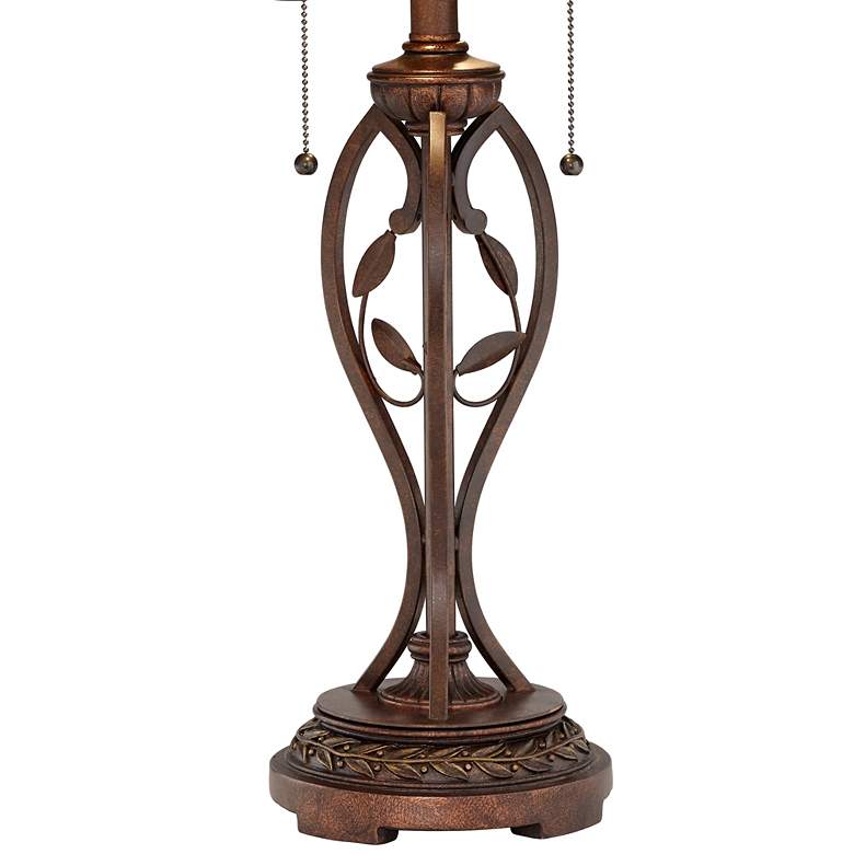 Image 7 Blossoming Leaf Vine 26" Bronze Tiffany Lamp with Table Top Dimmer more views
