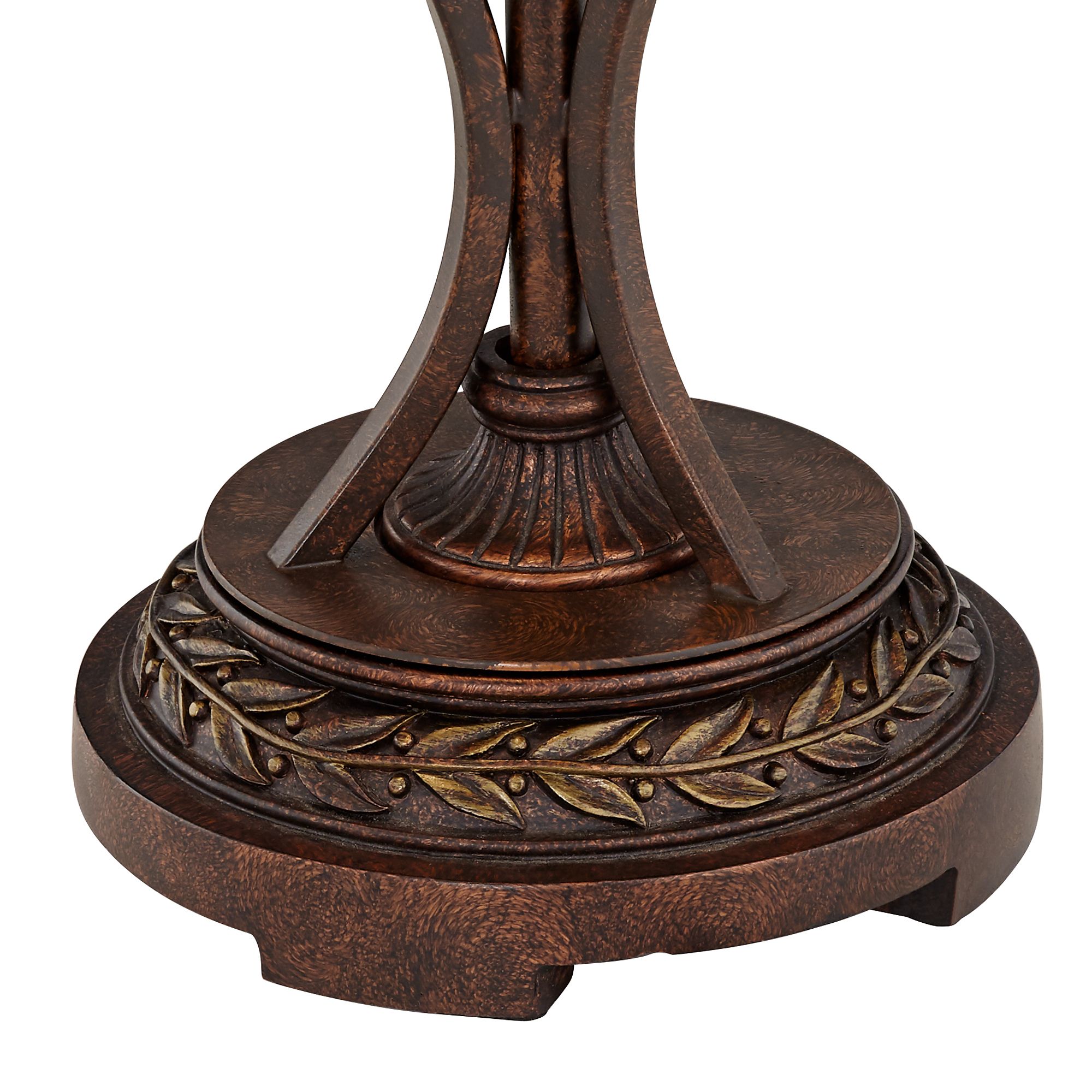 Blossoming Leaf Vine 26" Bronze Tiffany Lamp with Table Top Dimmer