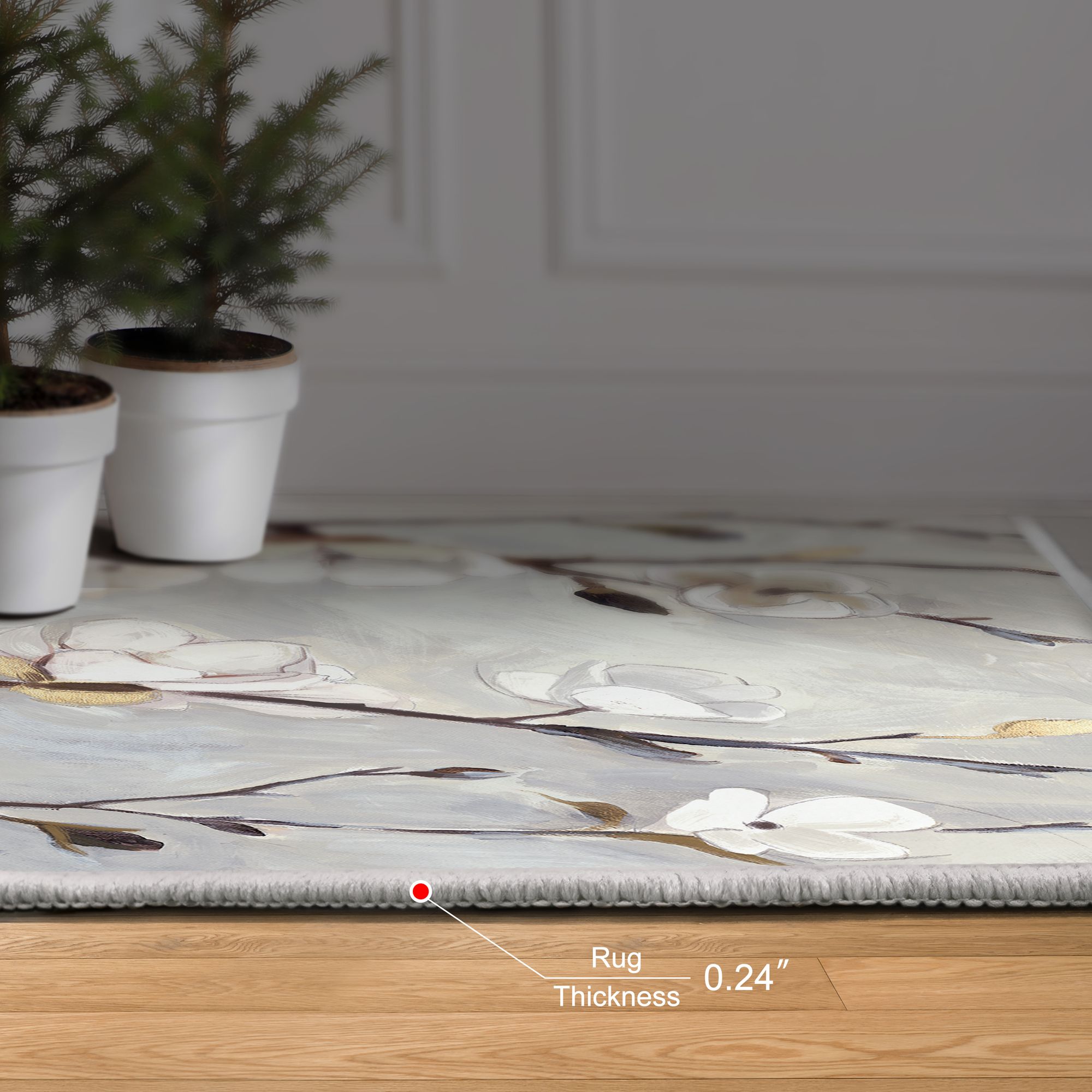 Image 6 Blossoming Up II Washable Flowers Art Area Rug size 5'x8' more views