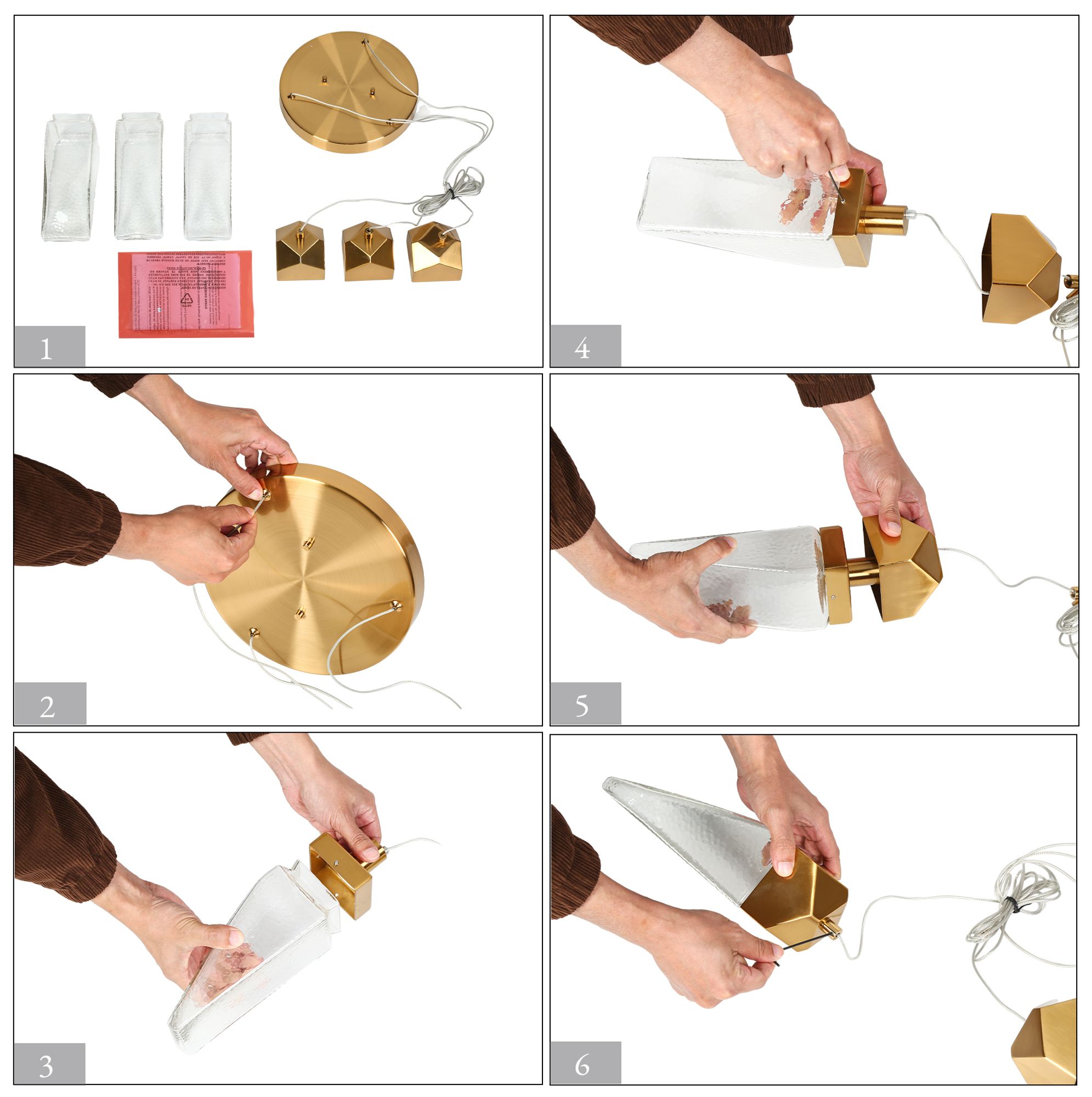 Blostro 3-Light LED Glass Island Pendant