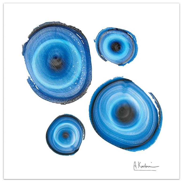 Image 5 Blue Abstract 48" Wide 2-Piece Tempered Glass Wall Art Set more views