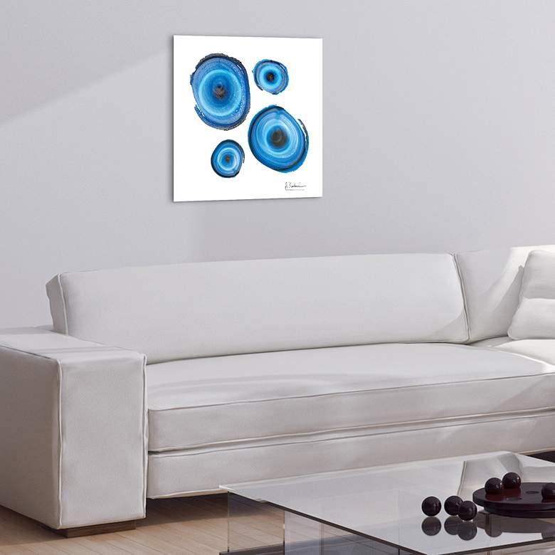 Image 6 Blue Abstract 48" Wide 2-Piece Tempered Glass Wall Art Set more views