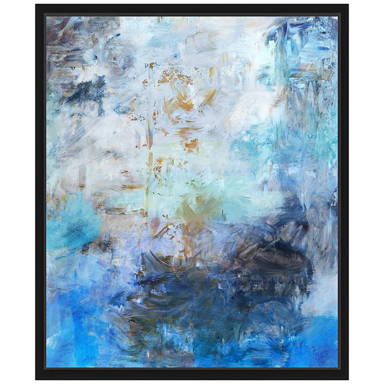 Blue Abstraction I 25 3/4&quot; High Framed Canvas Wall Art