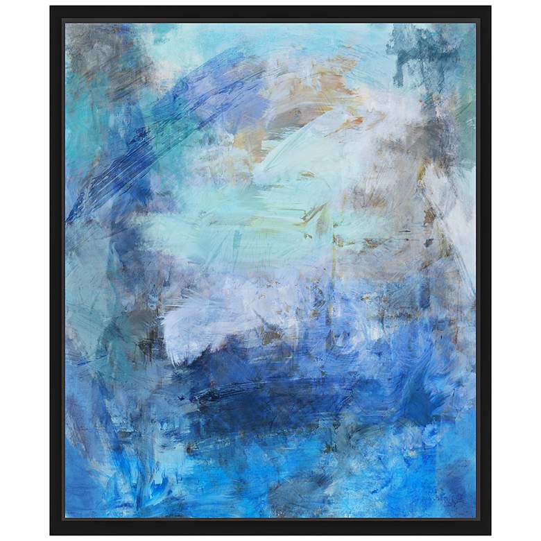 Image 1 Blue Abstraction II 25 3/4 inch High Framed Canvas Wall Art