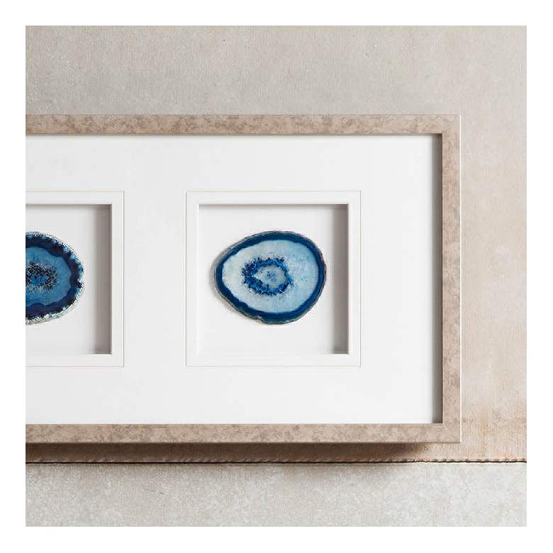 Image 5 Blue Agate Trio Stone 34" High Framed Graphic Wall Art more views