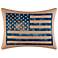 Blue American Flag 18" x 24" Decorative Burlap Pillow