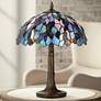 Blue And Antique Brass 22 1/2" High Tiffany Accent Lamp
