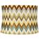 Blue and Brown Chevron Drum Lamp Shade 15x16x11 (Spider)