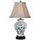 Blue and Green Floral 24" High Porcelain Vase Table Lamp