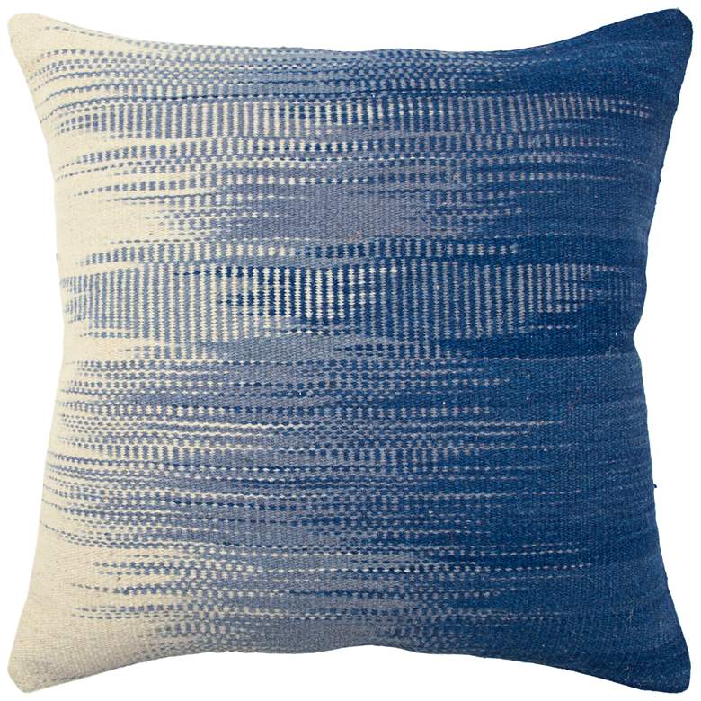 Image 1 Blue and Ivory Gradient 20 inch Square Throw Pillow