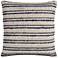 Blue and Ivory Stripe Textured 20" Square Decorative Pillow