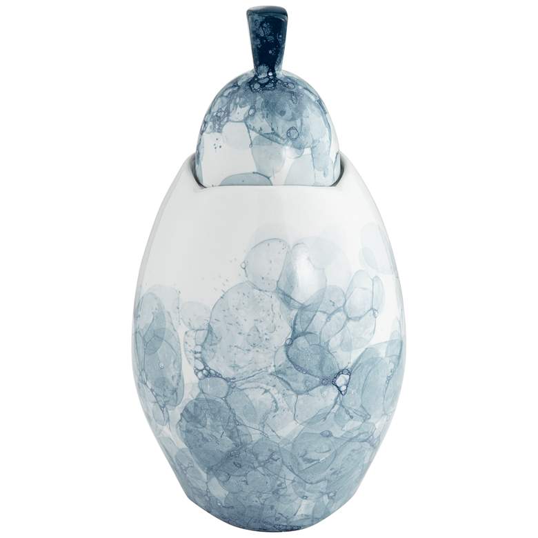 Image 1 Blue and White 12 1/4 inch High Ceramic Storage Jar