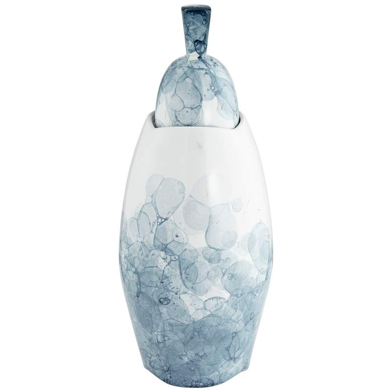 Image 1 Blue and White 16 1/2" High Ceramic Storage Jar