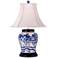 Blue and White Hang Porcelain Wine Urn Table Lamp