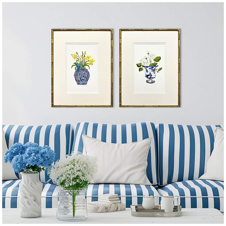 Image 4 Blue and White II 21"W x 27"H Framed Art Set of 2 more views