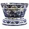 Blue and White Porcelain 16" Wide Water Basin