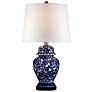 Blue and White Porcelain Temple Jar Table Lamp in scene