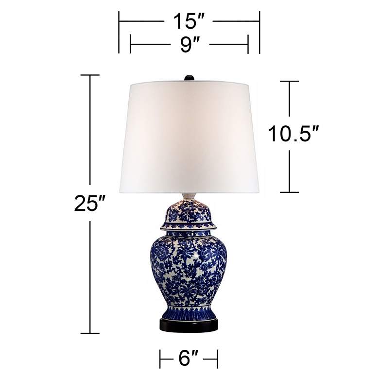 Image 7 Blue and White Porcelain Temple Jar Table Lamp more views