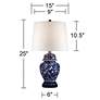 Blue and White Porcelain Temple Jar Table Lamp in scene