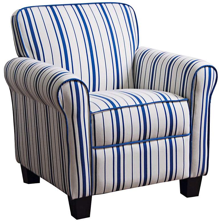 Image 1 Blue and White Striped Kids Armchair