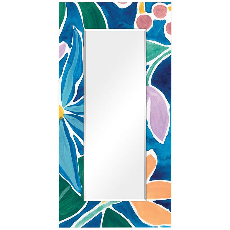 Image 2 Blue and White Tiles 36" x 72" Rectangular Wall Mirror