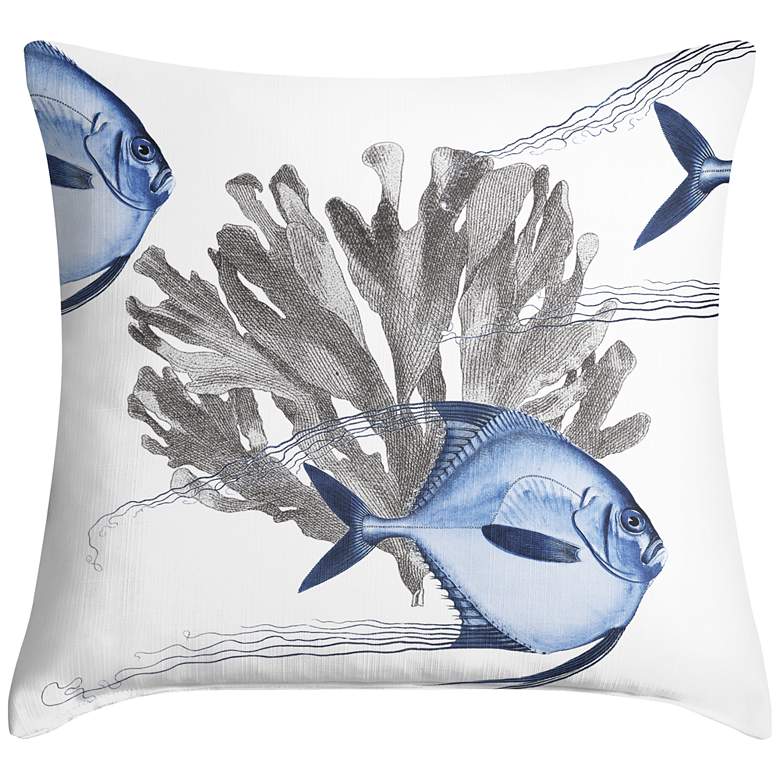 Image 1 Blue Angelfish 18" Square Throw Pillow
