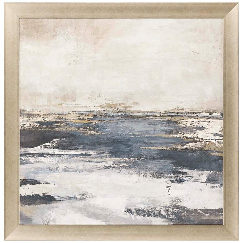 Image 3 Blue Bay 41" Square Framed Giclee Hand-Finished Wall Art