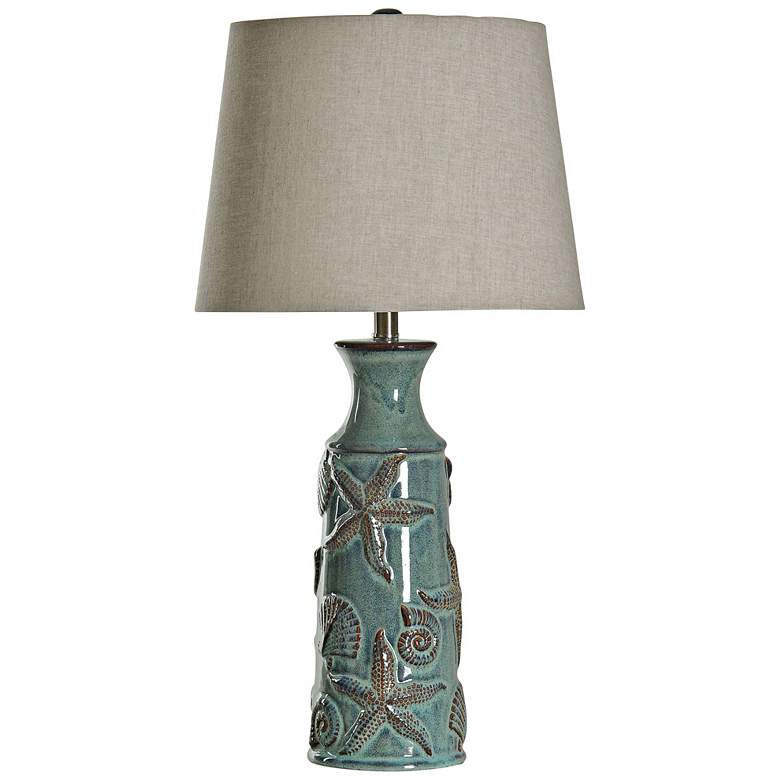 Image 1 Blue Bay Starfish 29 inch Tropical Coastal Ceramic Table Lamp