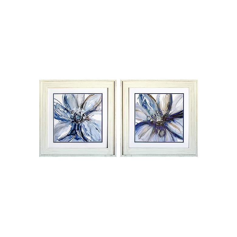 Image 1 Blue Beauty I and II 29 3/4 inch Square 2-Pc Framed Wall Art Set
