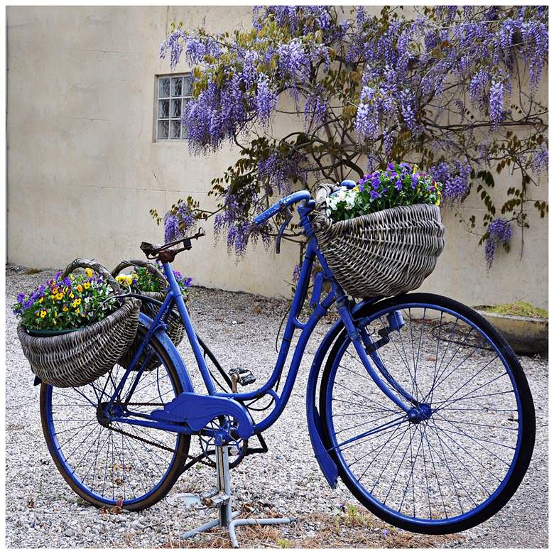 Image 1 Blue Bike 24 inch Square All-Weather Indoor-Outdoor Wall Art