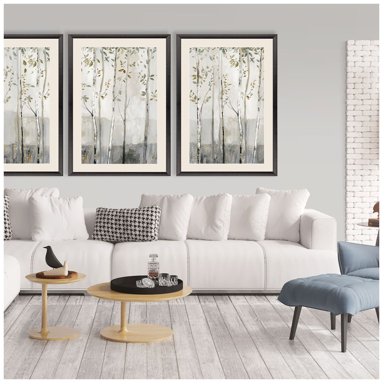 Image 4 Blue Birch Serenade III 33"W x 47"H Framed Art more views