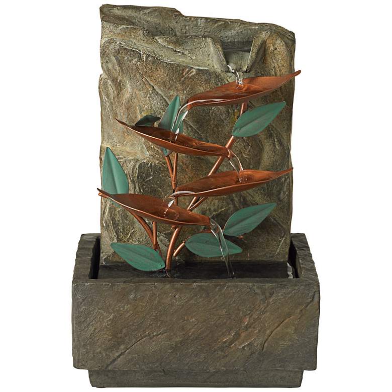 Image 1 Blue Bird of Paradise 9 1/4 inch High Tabletop Fountain