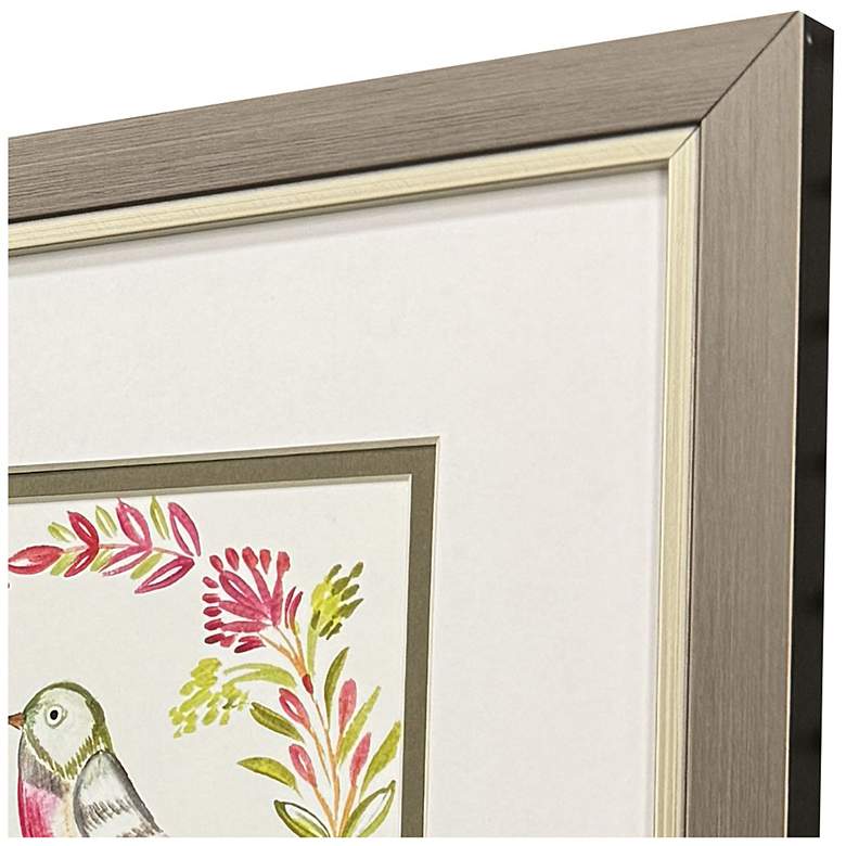 Image 3 Blue Bird Red Bird 11"W x 11"H Modern Framed Art Set of 2 more views