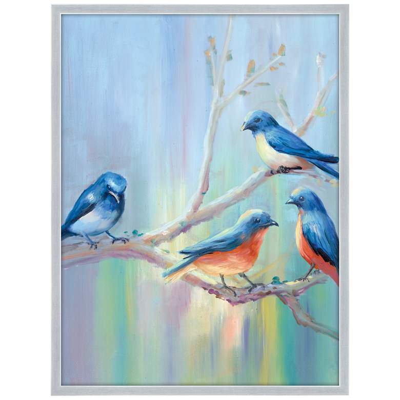 Image 1 Blue Birds 30 In. by 40 In.  Framed Art