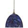 Blue Black Glass 5"W Brushed Steel Low Voltage Mini Pendant