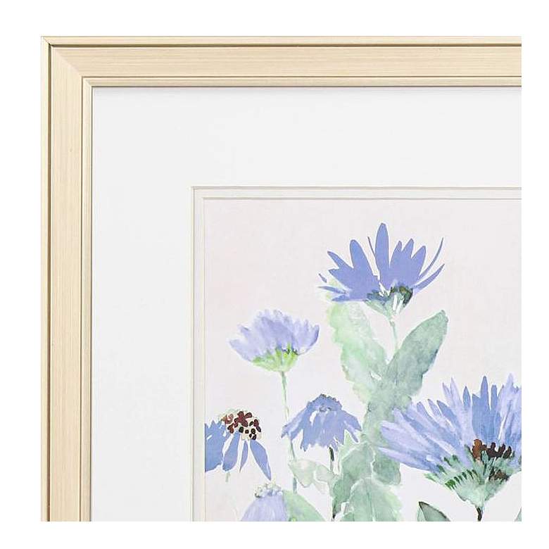 Image 4 Blue Blooms 17 inch High Rectangular 2-Piece Framed Wall Art Set more views