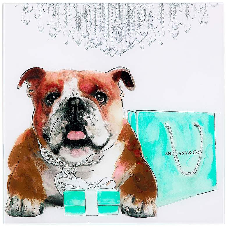 Image 2 Blue Box 23 1/4" Square Free Floating Glass Graphic Wall Art