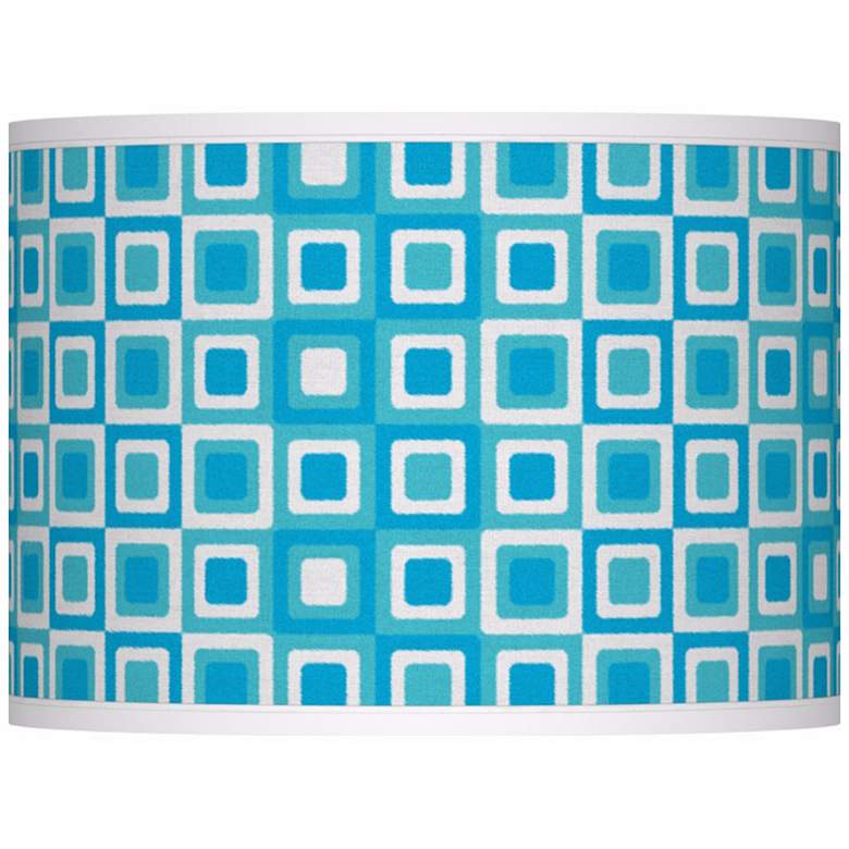 Image 1 Blue Boxes Giclee Glow Lamp Shade 13.5x13.5x10 (Spider)