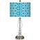 Blue Boxes Linen Giclee Apothecary Clear Glass Table Lamp