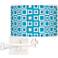 Blue Boxes White Plug-In Swing Arm Wall Light