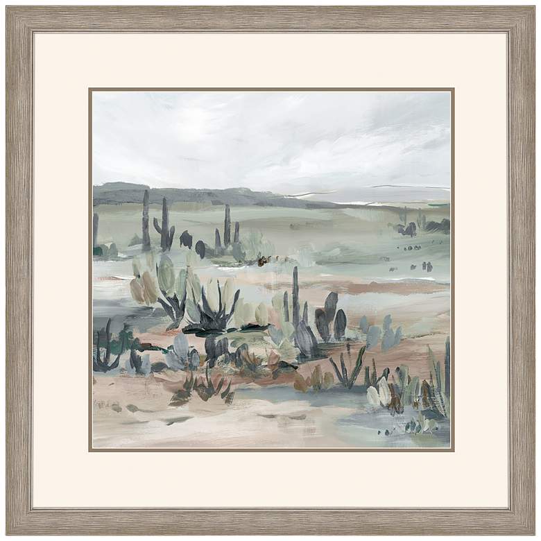 Image 1 Blue Cactus Field I 40" Square Giclee Framed Wall Art