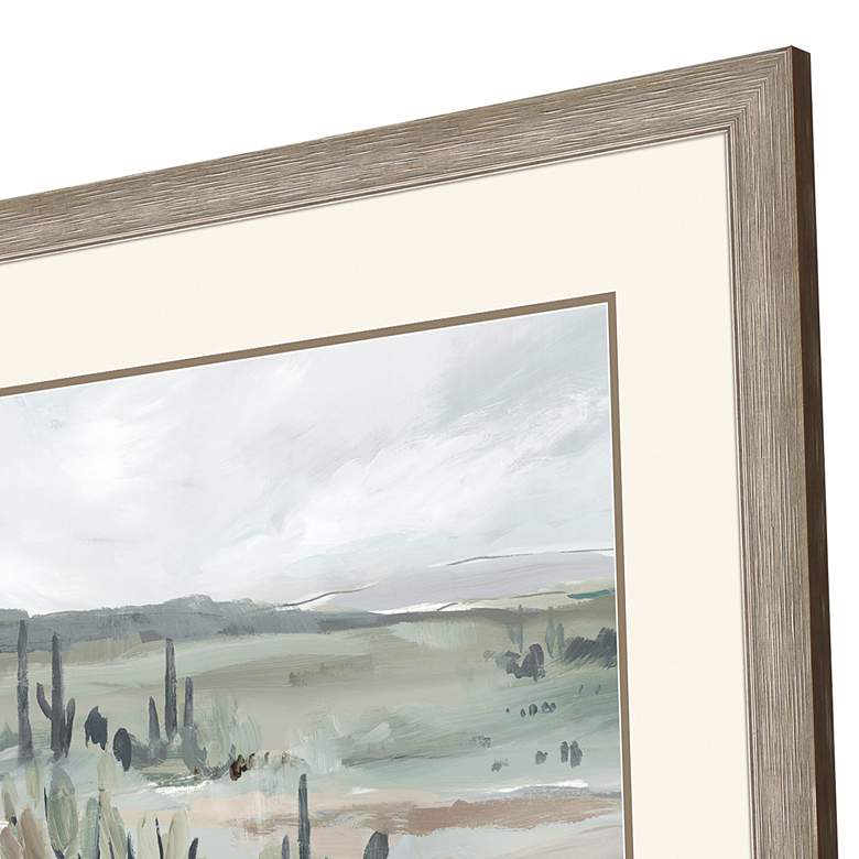 Image 2 Blue Cactus Field I 40" Square Giclee Framed Wall Art more views