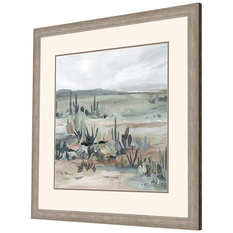 Image 3 Blue Cactus Field I 40 inch Square Giclee Framed Wall Art more views