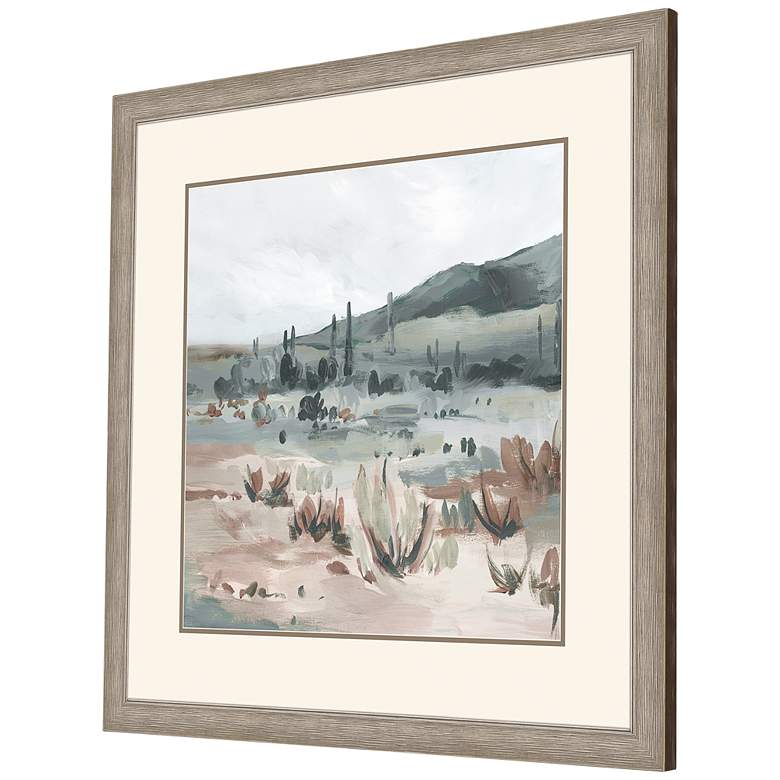 Image 3 Blue Cactus Field II 40 inch Square Giclee Framed Wall Art more views