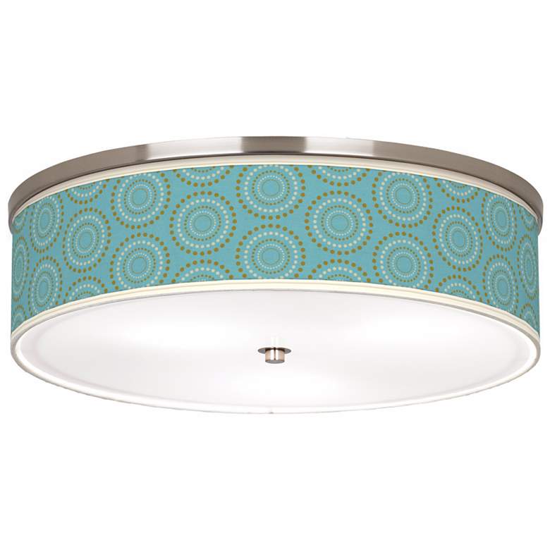 Image 1 Blue Calliope Linen Giclee 20 1/4 inch Wide Ceiling Light