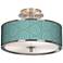 Blue Calliope Linen Giclee Glow 14" Wide Ceiling Light